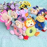 1Pcs Soft Plush Rattle Toy Animals Baby Kids