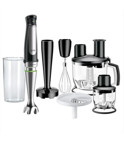 Krups Perfect Mix HZ6568 blender ręczny | blender | 1000 W | podstawa ze stali nierdzewnej | 4 bardzo ostre noże | technologia Powelix | trzepaczka | rozdrabniacz 500 ml | kubek z miarką 800 ml