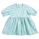 Domybest　子供服　女の子　トップス　チュニック　ショートドレス　スカート　可愛い　五分袖　ガールズ　花プリント　春　夏　秋　通園 通学　日常着　ルームウエア カジュアル (130（5-6歳）)