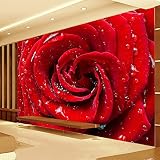 Sproud カスタムの壁画壁紙 3D 立体シルク布レッドローズの花の壁 200 Cmx 140 Cm の生活結婚客室は、ベッドルームのテレビの背景の壁紙