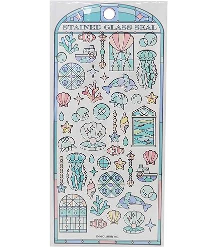 【7/10発送期限】(応レリピ様)(名✖️2✖️2厚紙装飾あり)らいページ Amazon | カミオジャパン シール ステンドグラスシール ホシゾラ