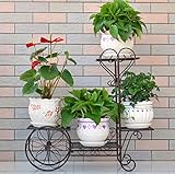 フラワーラック、ヨーロッパスタイルの鉄の複数の層バルコニーリビングルーム屋内着陸フラワーポットラックフラワーシェルフ ( 色 : ブロンズ , サイズ さいず : 68*66cm )