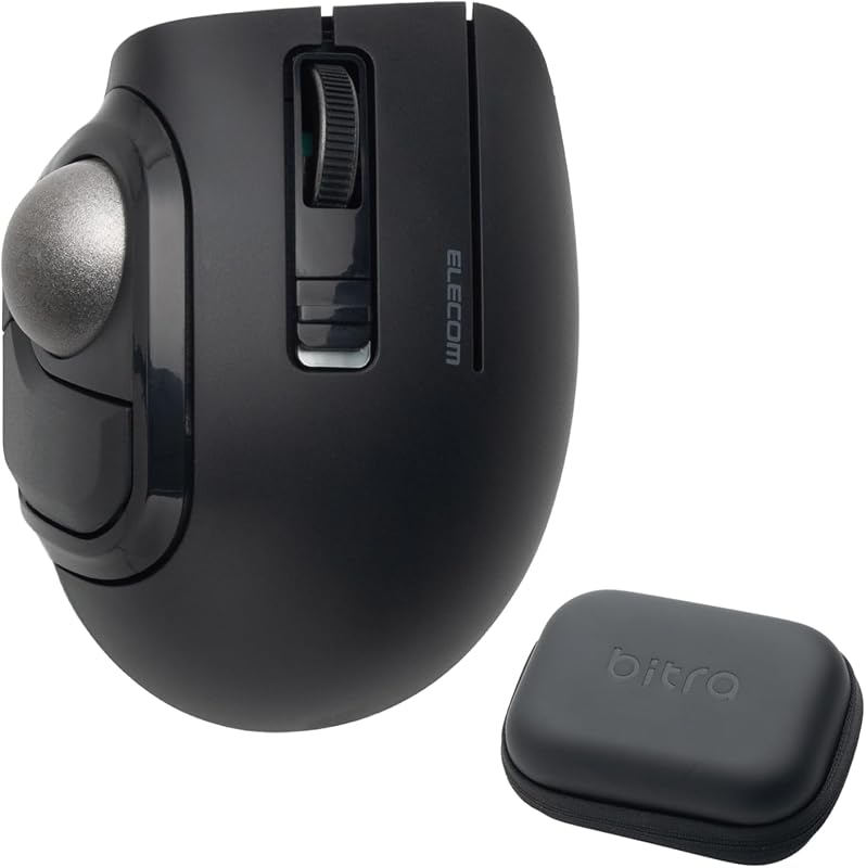 エレコム トラックボールマウス bitra 静音 親指操作 Bluetooth 無線2.4GHz 2台マルチペアリング 5ボタン 専用収納ケース付 ブラック M-MT1MRSABK