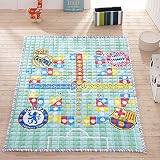 Enjoylife漫画スタイルソフト/ Fine Kids Baby Play Groundマットフロアマット寝室のインテリアカーペット子供リビングルームラグ 78" x 59" グリーン ELF10