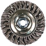 PFERD 82153P Power Knot Wire Wheel Brush with Standard Twist, Threaded Hole, Carbon Steel Bristles, 
