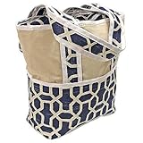 Hoohobbers Tote Diaper Bag, Pebbles Navy by Hoohobbers