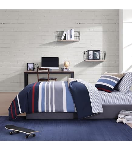 Nautica- Twin Comforter Set, Cotton Reversible Bedding Set, All Season Home Décor (Longdale