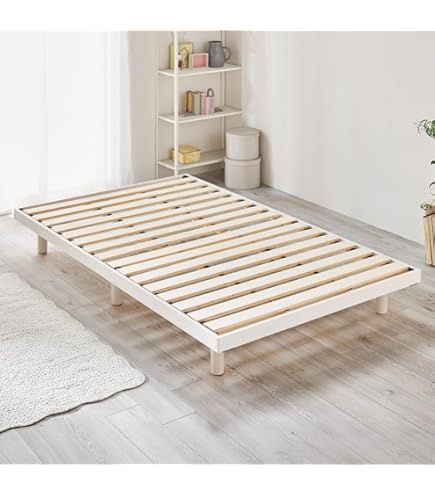 Amazon｜ブラウン 耐荷重600kg ベッドフレームのみ シングル 6段階高さ 