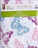 Cotton Flannel Sheet Set - Butterflies - Full [並行輸入品]