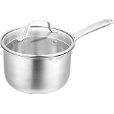 Pyrolux Radius 85 Saucepan 18cm – Premium Stainless Steel Cooking Pot with Tempered Glass Lid, Even Heat Distribution, Dual P