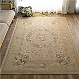 サヤンサヤン 花柄 ラグ 絨毯 アルダ 240x330 6畳 ベージュ ゴブラン織 ベルギー製