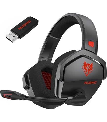 Amazon | NUBWO ワイヤレスゲーミングヘッドセット マイク付き