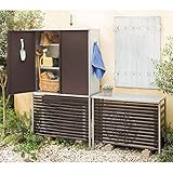 ガルバ製逆ルーバー室外機カバー 収納庫付き ハイ G47805(サイズはありません ア：ダークブラウン)