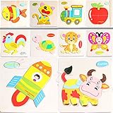 木製ブロック動物フルーツKid子供教育玩具パズルCartoon For Bab