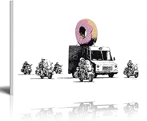 Amazon バンクシー 絵画 アートパネル インテリア Banksy 複製画 アートパネル 特大 アートポスター フレーム 防湿 キャンバスアート 木枠付きの完成品 インテリア絵画 壁掛け 部屋飾り 贈り物 70x90cm カーテン オンライン通販