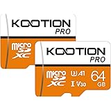 KOOTION microSDカード 64GB(2個セット) SDアダプター付 Class10 UHS-I メモリカード SDXC マイクロSDカード U3超高速転送 ドライブレコーダー スマートフォン デジカメ ターブレッド PC対応 Ninten