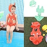即納(韓国スタイル子供服) ビキニ キッズ 女の子用水着 みずぎ 超可愛いウサギタイプ 帽子付三点セットSandy beach 全2色 green,110