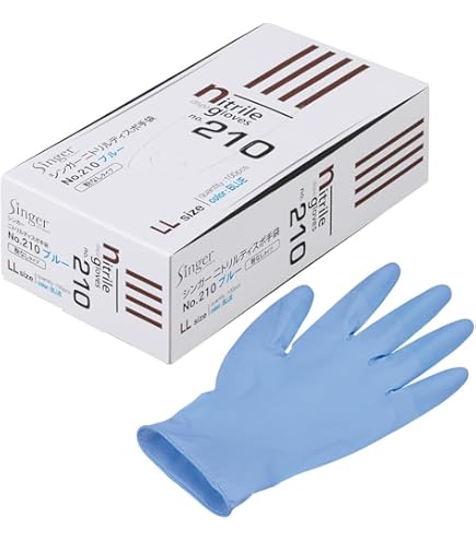 Amazon.co.jp: ニトリルディスポ手袋 青 No.210 パウダーフリー(100枚