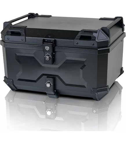 Amazon | バイク リアボックス 38L ブラック/カーボン バックレスト付 