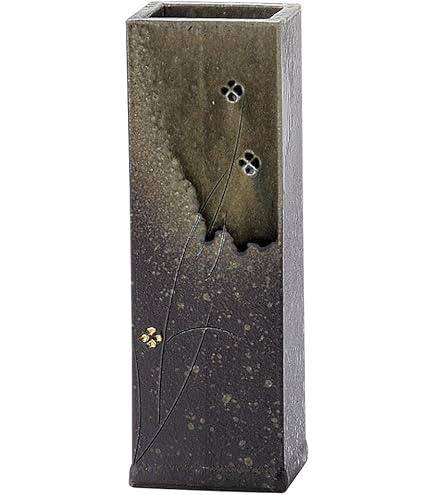Amazon.co.jp: 信楽焼 駒型灰釉印花花瓶 飾壷 花器 古美術品 陶器 壷