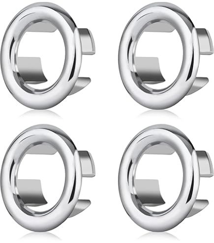 Fulaicai 5PCS Sink Basin Trim, Round Overflow Cover Kitchen Sink Trim Overflow Ring Hole Sink