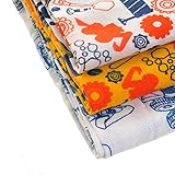 (ジェー・シー・ビー) JCB オフィシャル商品 赤ちゃん・ベビー用 モスリンクロスセット (3枚入) 綿モスリン布 (ワンサイズ) (ホワイト/オレンジ)