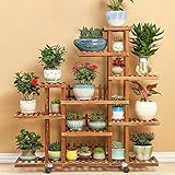 フラワースタンド フラワースタンド 木製 - ソリッドウッドフラワーラックバルコニー肉屋のマルチ階建ての木製リビングルームタレットスタイルフロアフロアスタイル室内花シェルフ (色 : Pulley m
