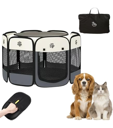 Amazon | [JUI3N] 円形 折りたたみサークル ペットサークル 犬ケージ