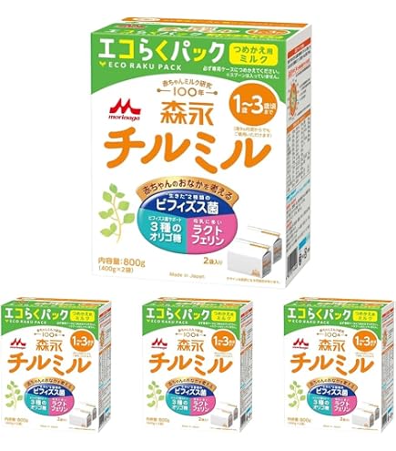 Amazon.co.jp: 森永 チルミル エコらくパック つめかえ用 800g(400g×2