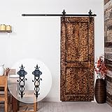 ccjh Blossomスタイル国クラシックスチールスライドバーン内部ドアハードウェア – ブラックfor Singleドア 4FT ブラック A00SBH