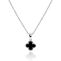 18k サウジアラビアの金。 黒のクローバーペンダントネックレス 18k サウジアラビアの金。 黒のクローバーペンダントネックレス