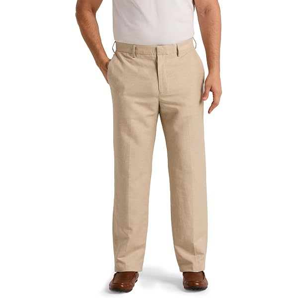 Amazon | Cubavera メンズ リネンブレンド 軽量パンツ ドロー