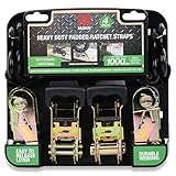 Mann Ratchet Tie Down Straps Heavy Duty 4pk (Black) ブラック CRS