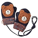 MIKIHOUSE HOTBISCUITS（ミキハウスホットビスケッツ）編みモチーフ付き ミトン Ｍ(3-5歳),紺