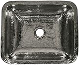 Nantucket Sinks REN 17-Inch x 14-Inch Hand Crafted Hammered Rectangle Bar Sink, Nickel Plated Brass 