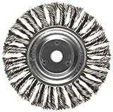 Weiler Dualife Standard Wire Wheel Brush, Round Hole, Stainless Steel 302, Partial Twist Knotted, 6"