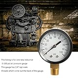 Yiteng ゲージメーター　エアー圧力計 0-100psi 50mm 1/ 4“水ポンプ水圧力計ts50 - 100psi　ゲージメーター　水圧力計　ミニダイヤル　ピエゾメーター　シングル規模 金属