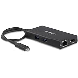 StarTech.com マルチポートアダプター／USB Type-C／シングルモニタ／4K HDMI／60W USB PD／2x USB-A 3.0ハブ／GbE／USB Type-Cハブ ノートPC 用ポータブルミニドック／Mac & Windows／ブラック DKT30CHPD