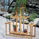 木製植物フラワースタンド/多段鉢植えプラントディスプレイスタンドバルコニー居間屋外フラワースタンド