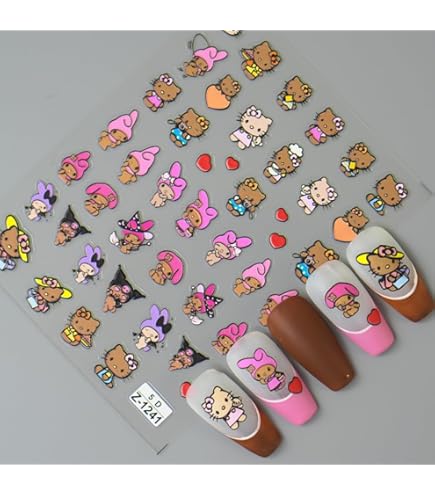 Amazon.co.jp: Huwasy 6枚入 パワーパフ・ガールズ ネイルアート