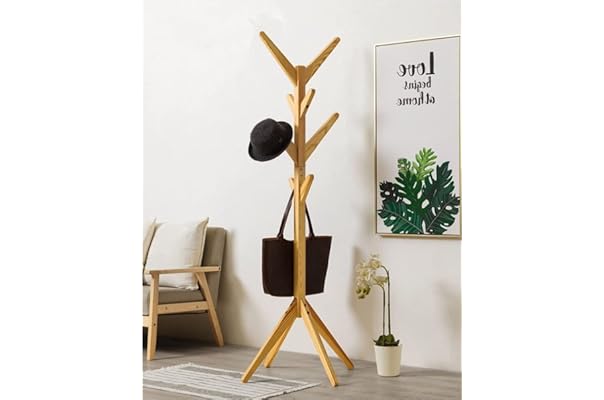 Susunnus 6フックハンガー 大型コートハンガー 小型6フックコート掛け 2段 おしゃれ ブラック ポールハンガー ハンガーラック