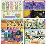 Painless学習教育プレースマットfor Kids Humanボディ、周期表、Rocksとミネラル、天候、、星、翼竜恐竜8パック