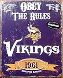 パーティー動物NFLエンボスメタルサイン、ミネソタVikings