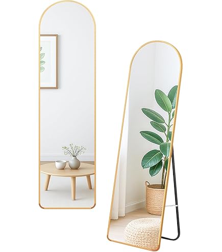 Amazon.co.jp: 全身鏡 姿見 鏡 アーチ型 3way 壁掛け スタンドミラー