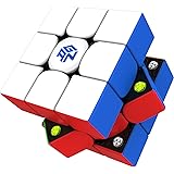 GAN 356M, 公式 磁石内蔵 競技用キューブ - 3x3 磁石 ガンキューブ 回しやすい ステッカーレス マグネットキューブ (Lite, GES無し)
