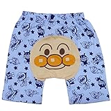 【本体綿100％】2017年 夏物 アンパンマン 天竺 総柄５分丈パンツ Anpanman サックス◇90cm