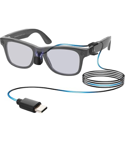 Amazon.co.jp: RayBan Meta Wayfarerスマートグラス用USB C充電器、Ray