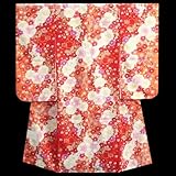 七五三　着物　7歳　女の子　四つ身着物　マユミブランド　濃淡赤地色　大小桜　ピンク　桜地紋生地