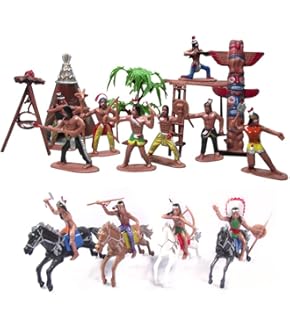 ドイツ ビンテージ　カウボーイ & インディアン フィギュア x4 フィギュア ドイツ ビンテージ カウボーイ & インディアン フィギュア x4