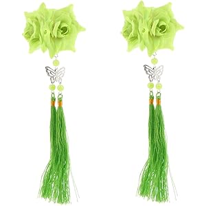 Baosity 女性 髪飾り 中華風 古典的 花 タッセル ヘアクリップ ヘアアクセサリー 贈り物 1ペアセット 全8色